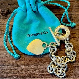 Tiffany & Co Heart Charm Link Bracelet
